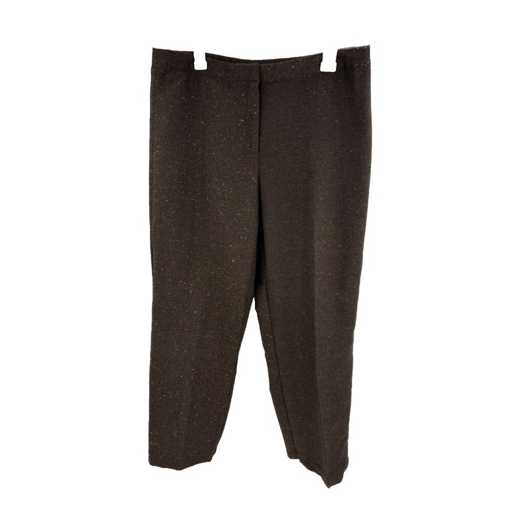 Sag Harbor Womens Wool Blend Dress Pants Brown Speckled Petite 12P